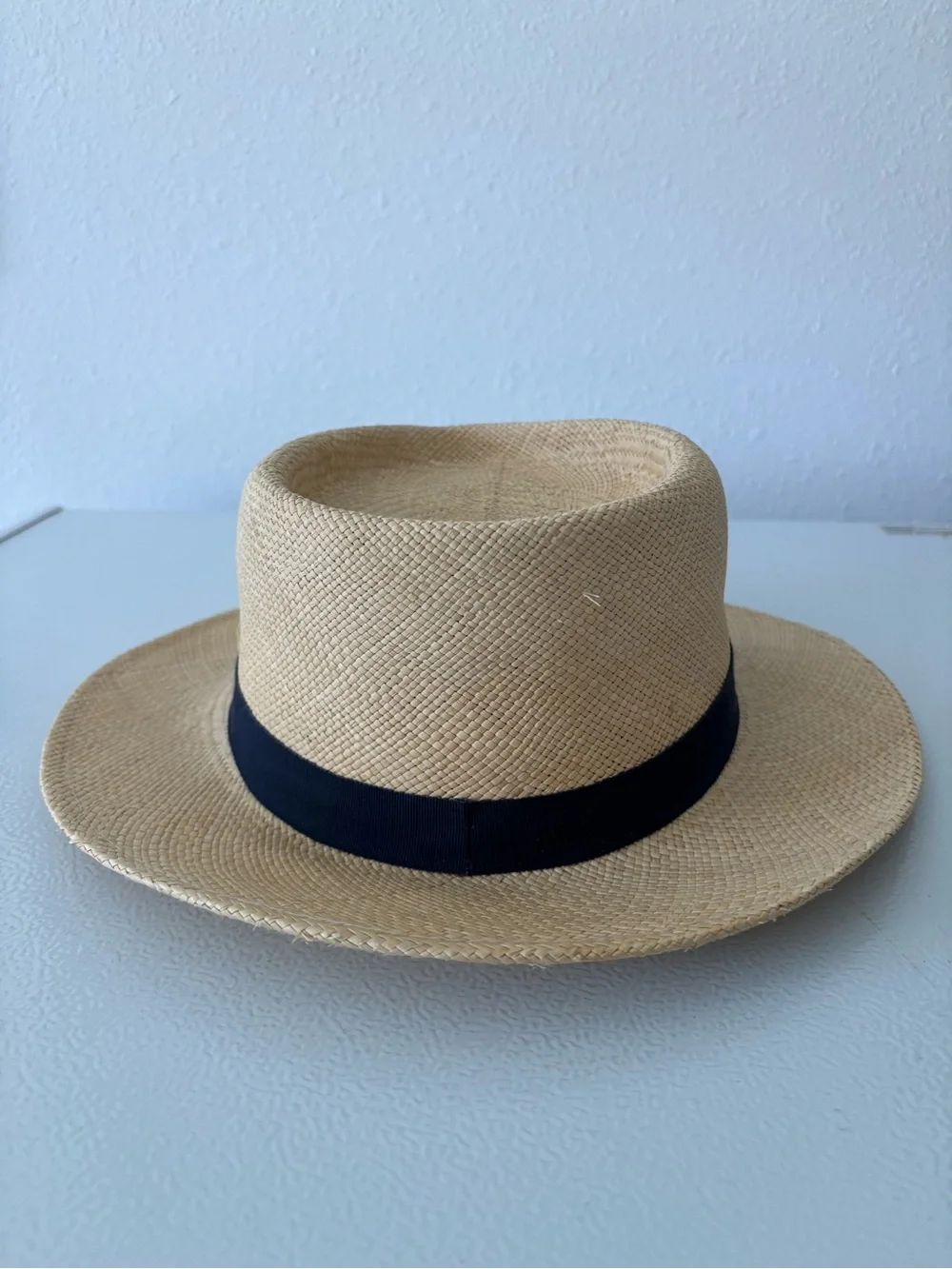 Men's Straw Panama Hat with Black Band - Natural